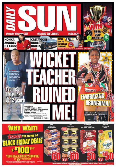Daily Sun November 09 2022 Newspaper Get Your Digital Subscription