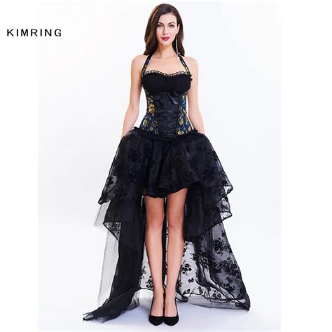 Kimring Vintage Waist Trainer Corsets Dress Sexy Gothic Bustier Overbust Corset Burlesque Lace