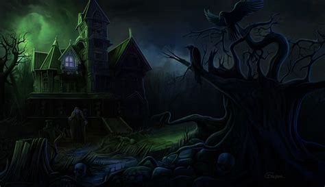 Artstation Horror House Night Concept