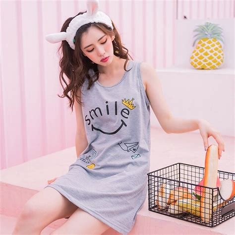 Summer Brand Sleep Lounge Women Sleepwear Cotton Nightgowns Sexy Indoor