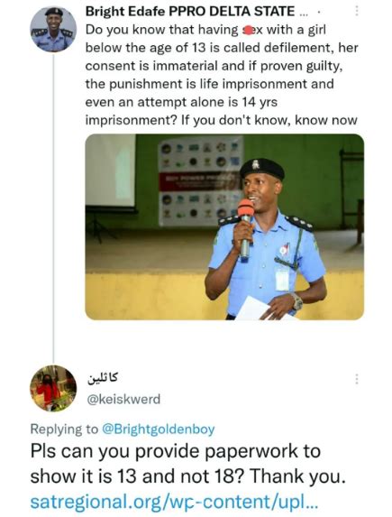 Delta Police Pro Reminds Nigerians That Sex With A Year Old Is Defilement And Attracts
