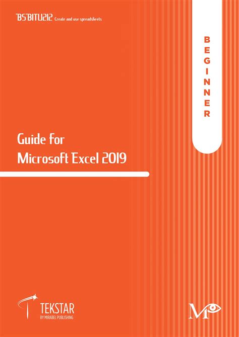 Beginner Guide For Excel 2019 Tekstar By Mirabel Publishing