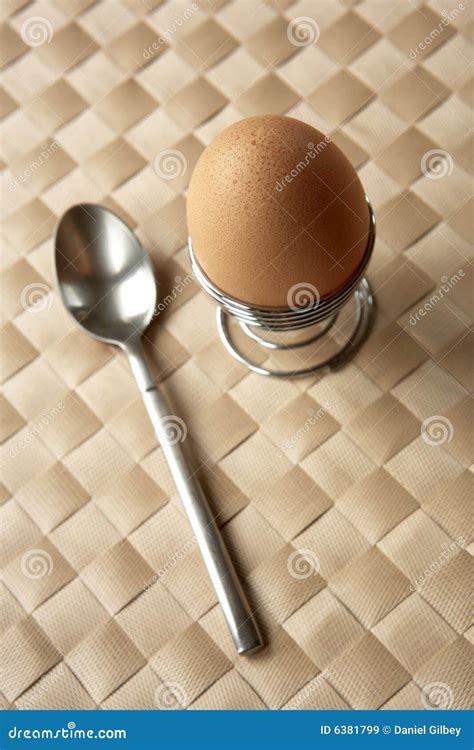 Boiled Egg And Spoon Stock Image Image Of Recipe Soft 6381799