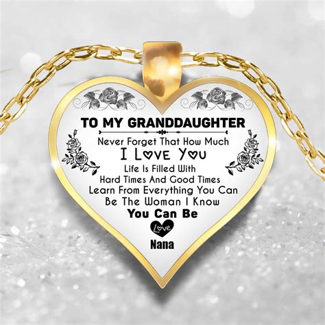 To My Granddaughter Necklace From Grandma Personalized Etsy