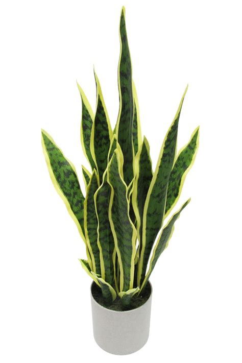 Artificial Sansevieria Snake Plant In Grey Pot Faux Snake Plant