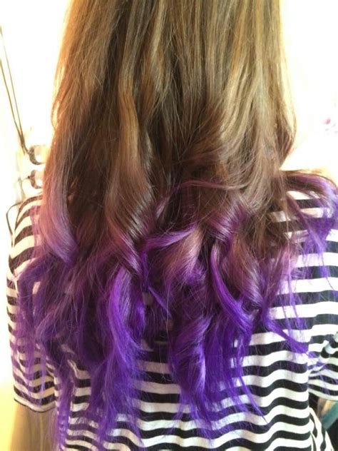 Purple Dip Dye Hair Purple Violet Dipdye Curled Curly Longhair