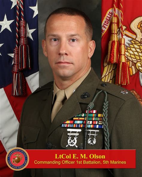 Lt Col Eric M Olson 1st Marine Division Biography