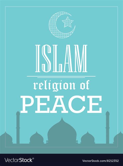 Islam Religion Of Peace Poster Template Flat Vector Image