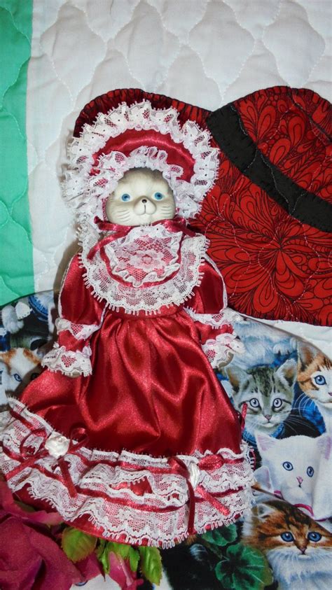 See image examples for ideas! Vintage Porcelain Cat Doll Vintage 1960's Fancy Red | Etsy ...