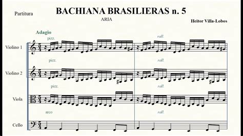 Bachiana Brasileiras N 5 Aria String Quartet Youtube