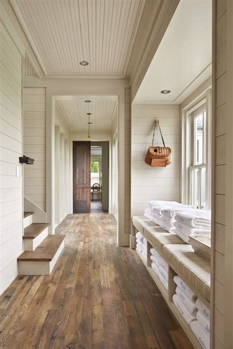 The non beaded side was actually painted if you are installing your beadboard perpendicular to your ceiling joists, then you can skip this step! I really like shiplap walls and beadboard ceiling. I also ...