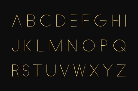 Luxury Minimalistic Alphabet Gold Font By Expressshop Thehungryjpeg