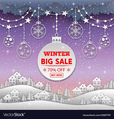 Winter Sale Background Banner Royalty Free Vector Image