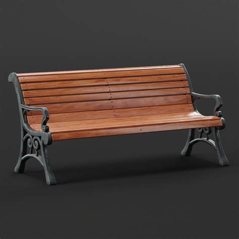 BlenderKit model: ParkBench No.1 in category Architecture > Exterior 