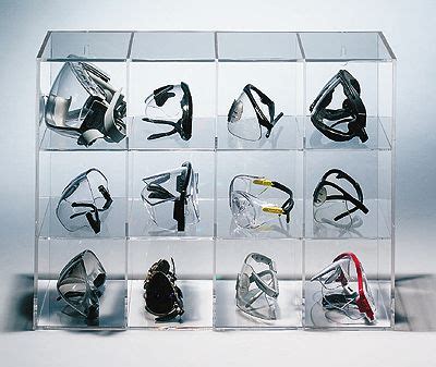 These cabinets can be mounted to the wall using fasteners (sold separately). Safety Eyewear Organizer Acrylic 12 Slots Wall Mount ...