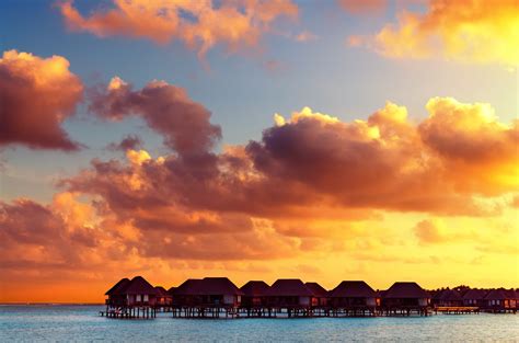 Dramatic Sunset In Maldives Picture Places Sunset Maldives