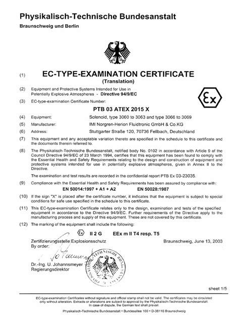 Ec Type Examination Certificate Pdf
