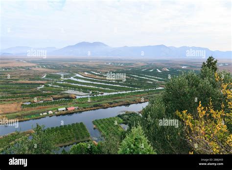 Fertile Valley With Crop Fields Neretva River Valley Republic Of