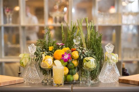 Food And Drink Photos Garnish Display At Bar Inside Weddings