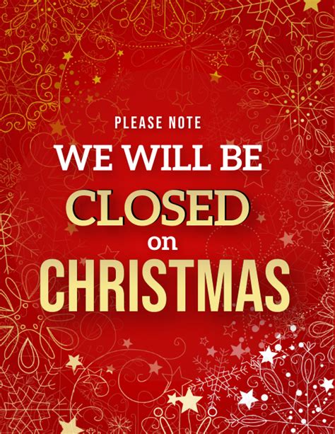 Christmas Shop Closed Notice Template Postermywall