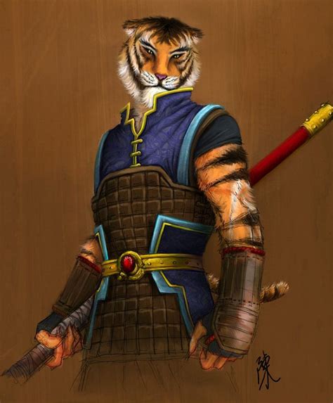 Tigrus Warrior Warrior Tiger Art Anthropomorphic