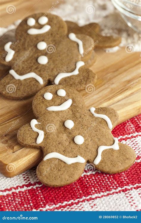 Fresh Homemade Gingerbread Men Stock Photo Image Of Decorative Icing