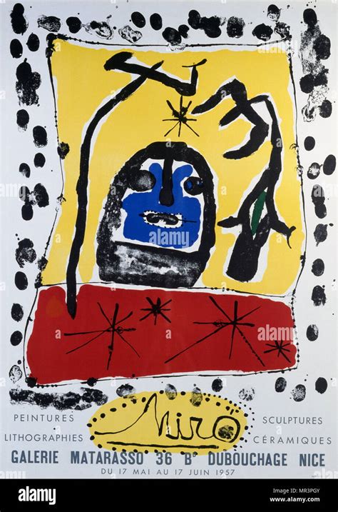 Surrealist Style Lithograph Circa 1973 By Spanish Artist Joan Miro