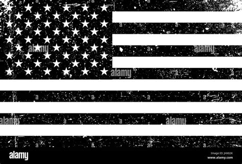 Grunge Monochrome United States Of America Flag Black And White Vector