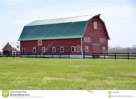 Red Barn Stock Image Image Of Farming Fence Loft 115393697