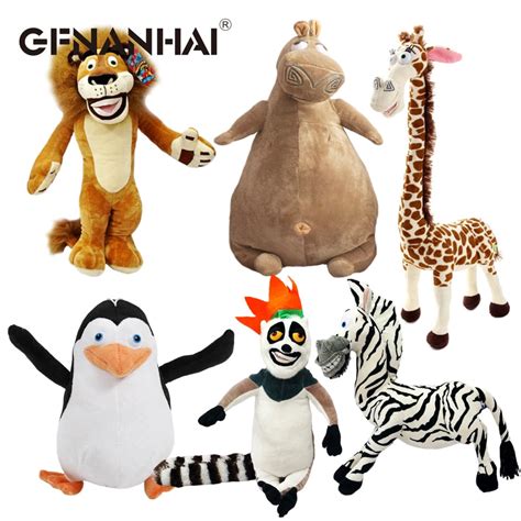 1pc 20 35cm 6 Styles Madagascar Plush Toy Stuffed Soft Animal Dolls Gi
