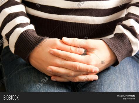 Young Woman Hands Fold Lap Image And Photo Bigstock