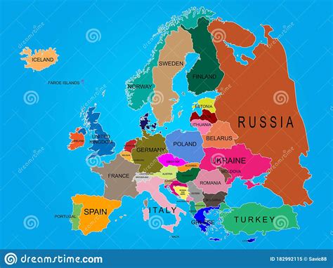 Map Of Europe Countries Info ≡ Voyage Carte Plan