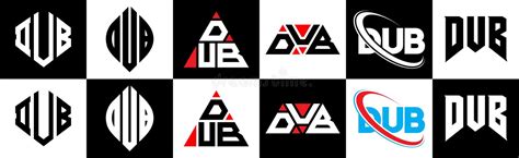 Dub Letter Logo Design In Six Style Dub Polygon Circle Triangle