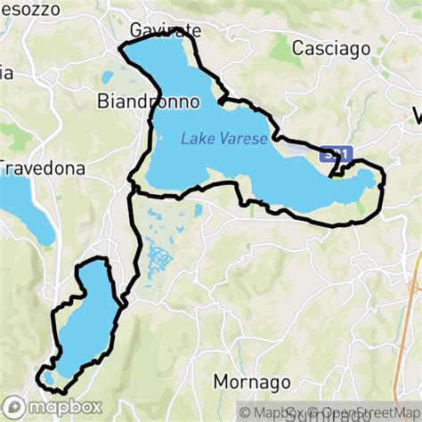 Lago Comabbio Lago Varese Anello Mappa Percorso Ciclabile Bici