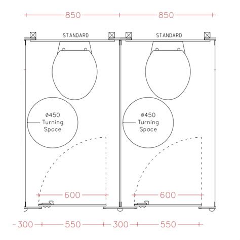 What are the minimum widths for habitable areas or in my case the bathroom entrance door minimum width? Toilet Cubicle Sizes & Dimensions Guide | Dunhams Washroom