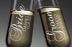 champagne groom bride wedding flutes glass personalized toasting personalization couples gift