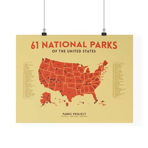 30 National Parks Map Poster Maps Database Source