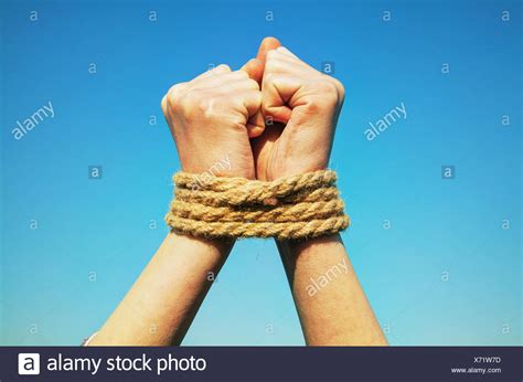 Female Hands Tied Up Rope High Resolution Stock Photography And Images