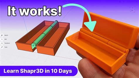 Day 3 3d Printable Print In Place Hinged Box Learn Shapr3d In 10