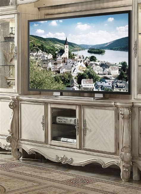 Versailles 74 Inch Tv Console In Bone White Finish By Acme 91324