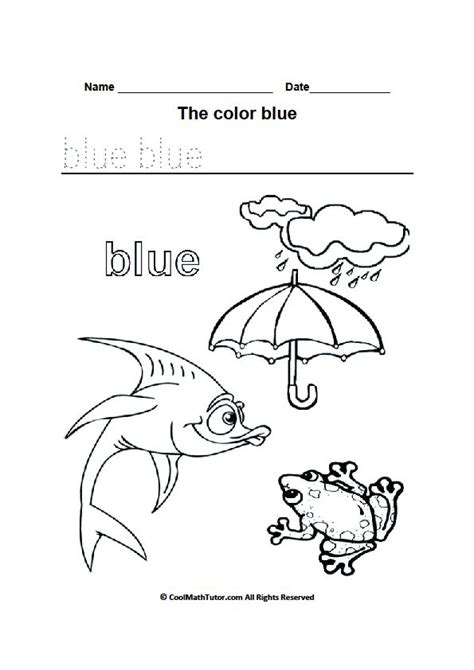 Printable Color Blue Worksheets