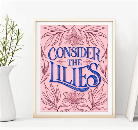 Consider The Lilies Print Bible Verse Etsy