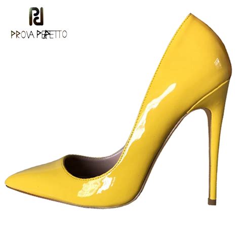 Buy Prova Perfetto Newest Yellow Patent Leather High