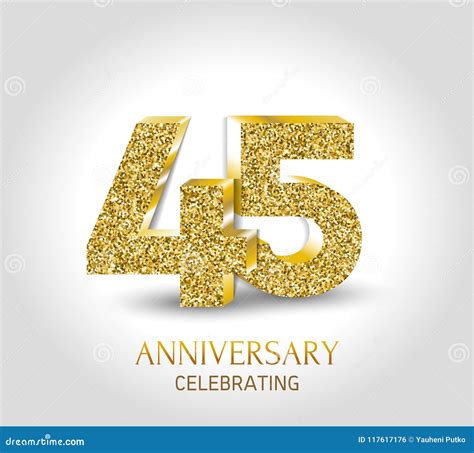45 Year Anniversary Banner 45th Anniversary 3d Logo With Gold