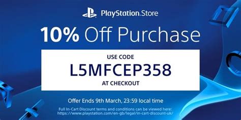 Get 50% discount on playstation with discount code. Today Only: 10% off UK PlayStation Store Purchases ...