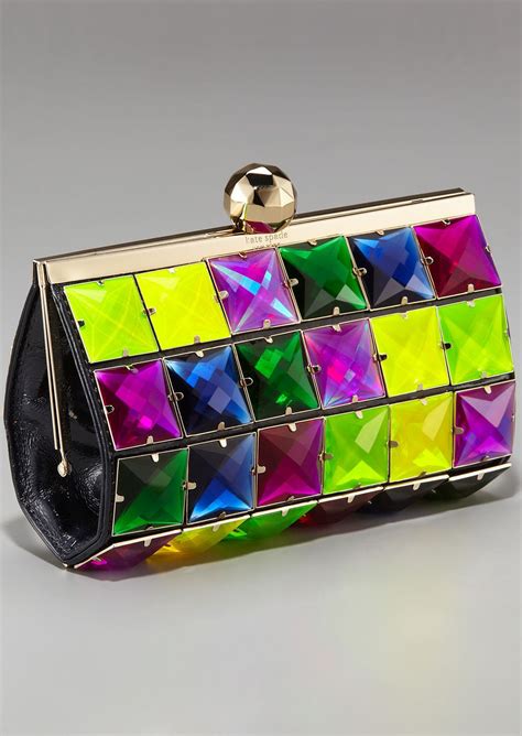 Kate Spade Iridescent Jeweled Clutch Fashion Handbags Tote Handbags