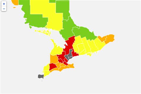 If there is a discrepancy between numbers reported here and those reported publicly by a public health unit, it is likely because the public health unit hasn't yet updated their numbers in ccm. There's an Ontario map to easily show you colour-coded ...