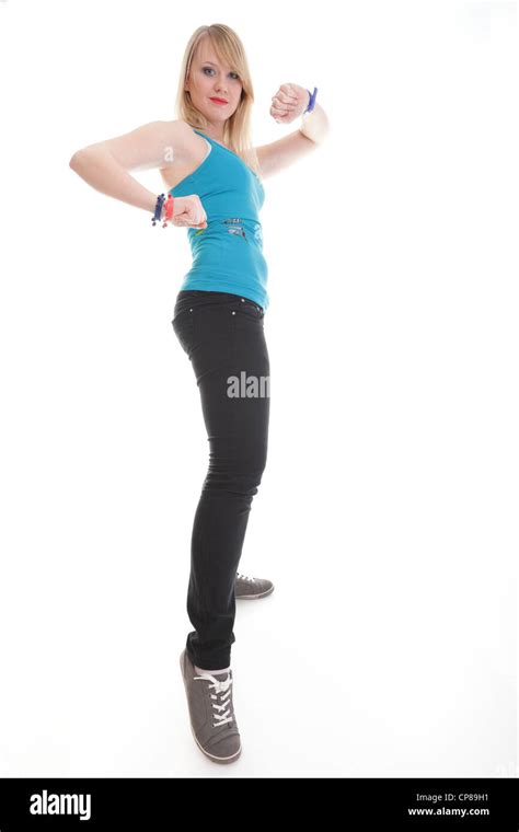 Zumba Fitness Woman Exercising Zumba Dance Class Aerobics In Full