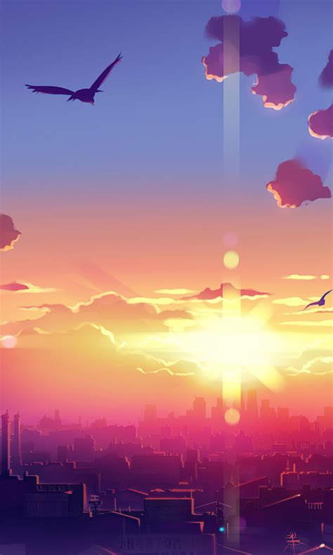 480x800 Anime Scenery Sunset 4k Galaxy Notehtc Desirenokia Lumia