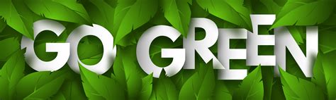 Go Green Concept Banner With Lush Green Foliage Vector Illustration